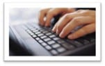Typing stock photo