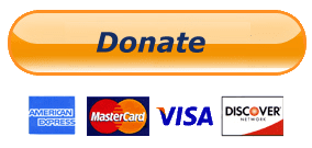 Donate button: Logos for American Express, MasterCard, Visa, Discover