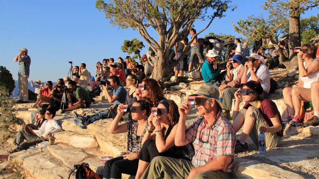 Solar Eclipse Group viewing outside